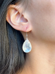 Mother Of Pearl Quartz Drop Earrings - SF
