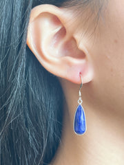 Sterling Silver & Sapphire Drop Earrings - SS