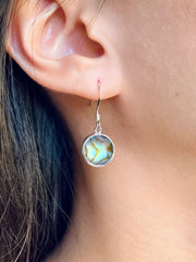 Abalone Doublet Round Drop Earrings - SF