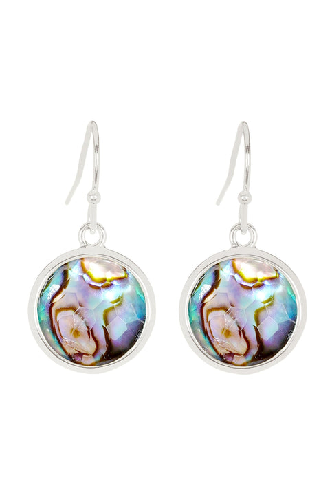 Abalone Doublet Round Drop Earrings - SF