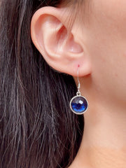 London Blue Crystal Round Earrings - SF