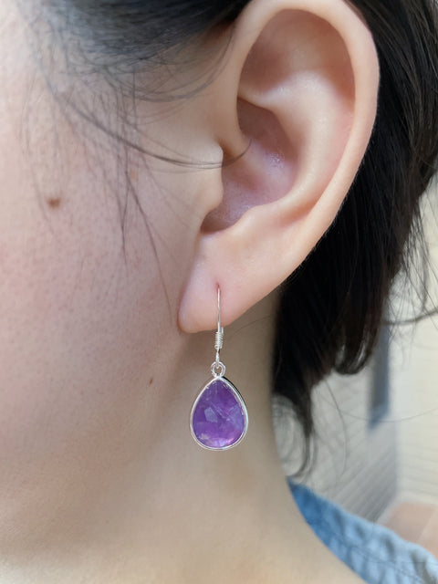 Amethyst Teardrop Earrings - SF