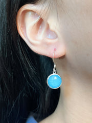 Turquoise Quartz Round Earrings - SF