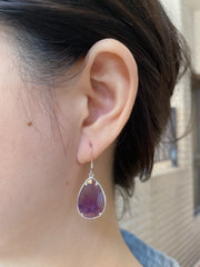 Amethyst Fancy Cut Drop Earrings - SF