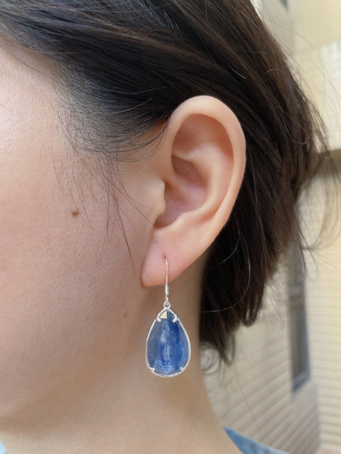 Kyanite Fancy Cut Drop Earrings - SF