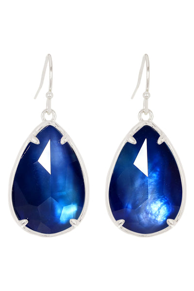 Labradorite Doublet Fancy Cut Drop Earrings - SF