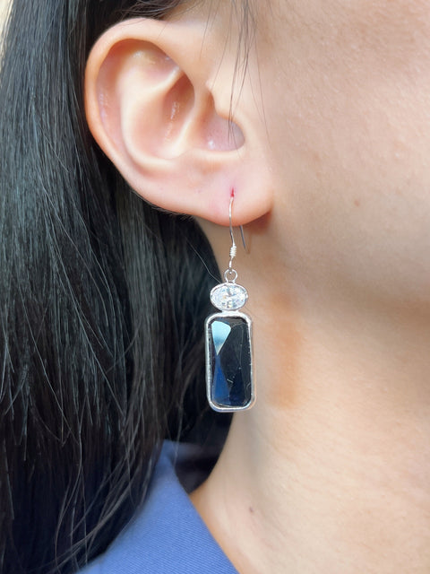London Blue Crystal Drop Earrings - SF
