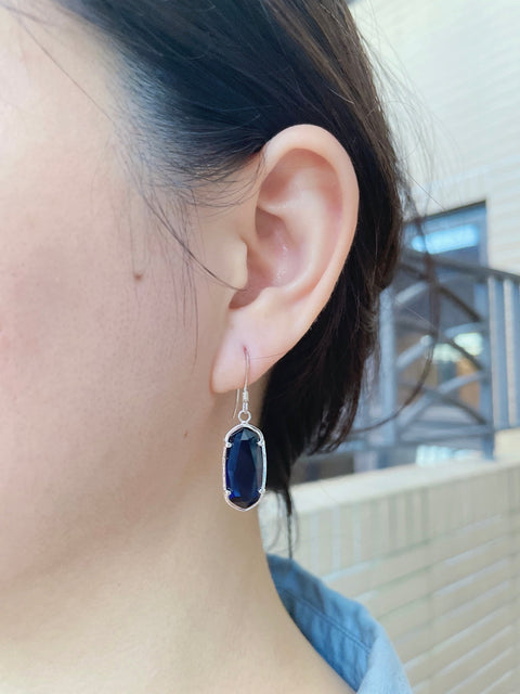 London Blue Crystal Drop Earrings - SF