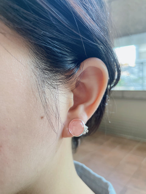 Strawberry Quartz Clip On Earrings - SF