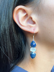 Lapis With Pearl Drop Earrings - SF