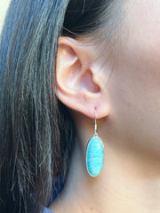 Amazonite Oval Drop Earrings - SF