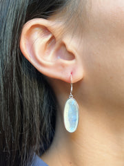 Mother Of Pearl Oval Drop Earrings - SF