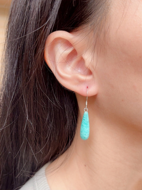 Sterling Silver & Amazonite Water Drop Earrings - SS