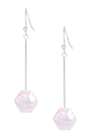 Mother Of Pearl Hexagon Drop Earrings - SF