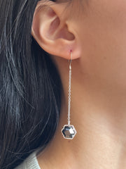 Hematite Hexagon Drop Earrings - SF