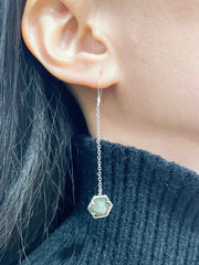 Labradorite Hexagon Drop Earrings - SF