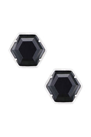 Hematite Hexagon Post Earrings - SF