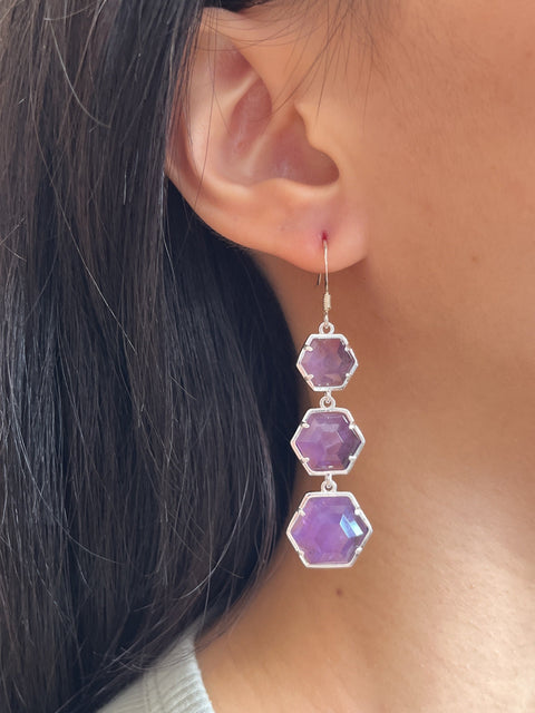 Amethyst Statement Earrings - SF