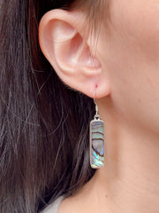 Abalone Quartz Rectangle Earrings - SF