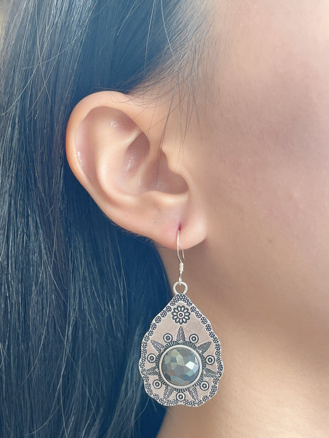 Hematite Vintage Drop Earrings - SF