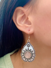 Rose Quartz Vintage Drop Earrings - SF