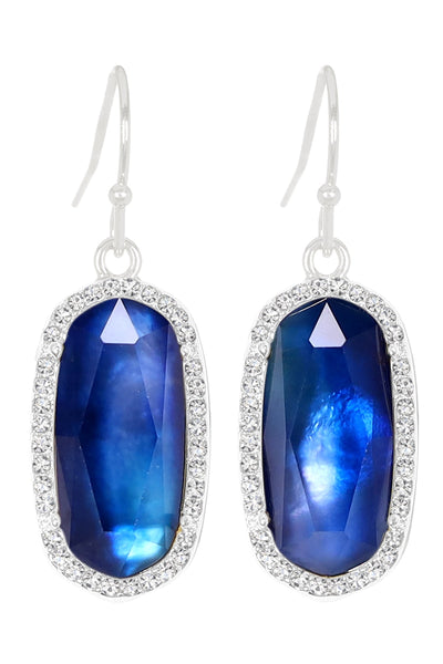 Labradorite Doublet Halo Drop Earrings - SF