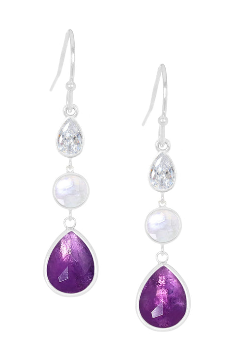 Amethyst Drop Earrings - SF