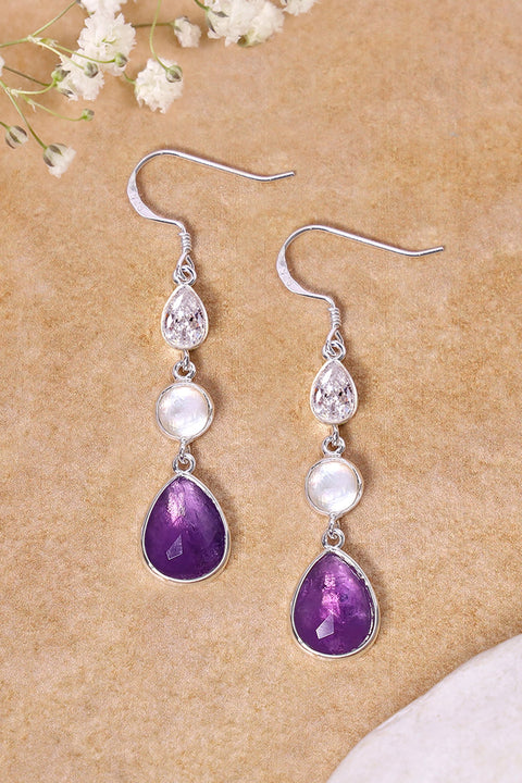 Amethyst Drop Earrings - SF