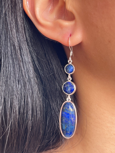 Lapis Angelica Statement Earrings - SF