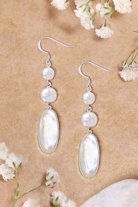 Mother Of Pearl Statement Earrings - SF