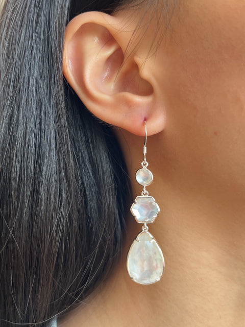 Mother Of Pearl Statement Earrings - SF