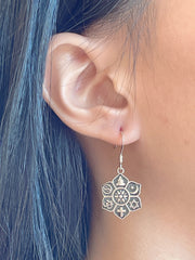Sterling Silver Coexist Harmony Lotus Earrings - SS