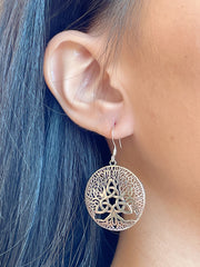 Sterling Silver Celtic Gaia Drop Earrings - SS