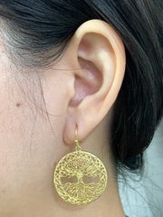 Tree Of Life Drop Earrings - GF