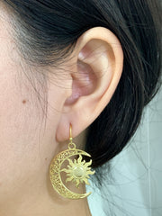 Sun & Moon Drop Earrings - GF