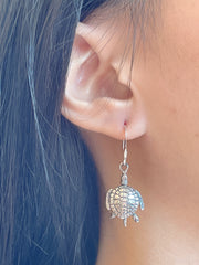 Sterling Silver Moveable Turtle Earrings - SS