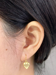 14k Gold Plated Polished Heart Drop Earrings - GF