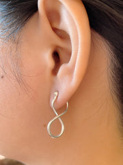 Sterling Silver Infinity Hoop Earrings - SS