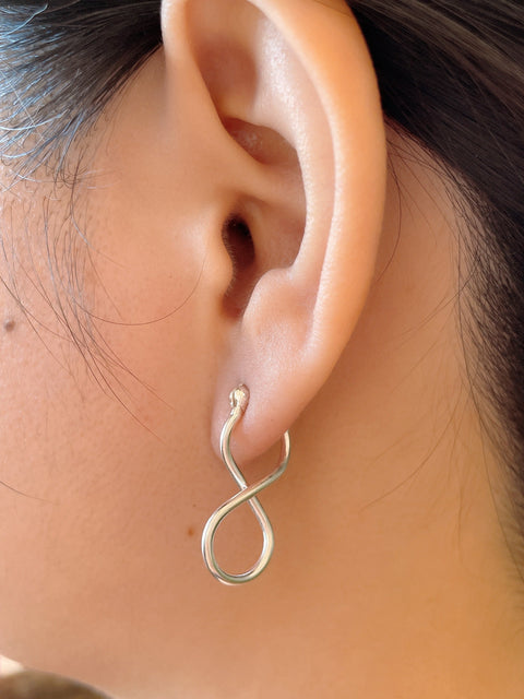 Sterling Silver Infinity Hoop Earrings - SS