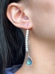 Abalone & Sterling Silver Threader Earrings - SS