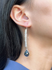 Hematite & Sterling Silver Threader Earrings - SS