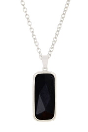 Onyx Rectangle Pendant Necklace - SF
