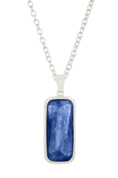 Kyanite Rectangle Pendant Necklace - SF