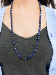 Lapis Fancy Cut Beads Necklace - SF