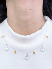 Mother Of Pearl Station Necklace - SF