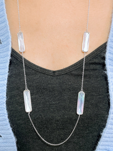 Mother Of Pearl 30" Station Necklace - SF