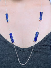 Lapis 24" Station Necklace - SF