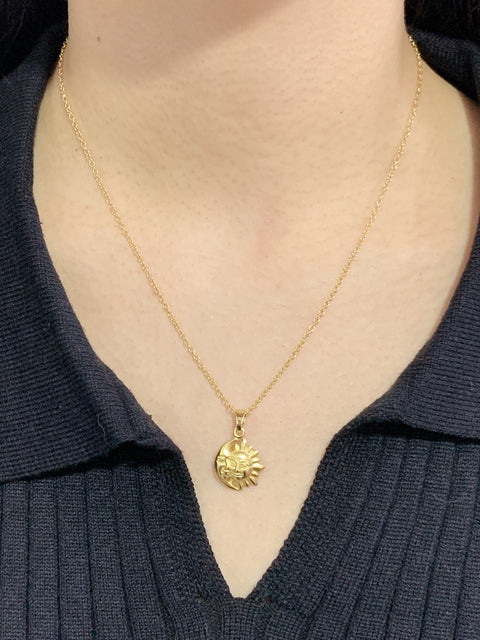 Sun & Moon Pendant Necklace - GF