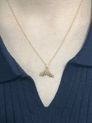 14k Gold Plated Whale Tail Pendant Necklace - GF