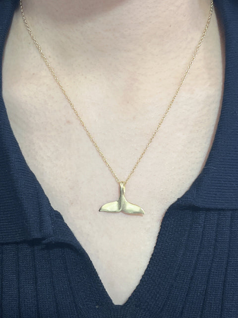 Whale Tail Pendant Necklace - GF